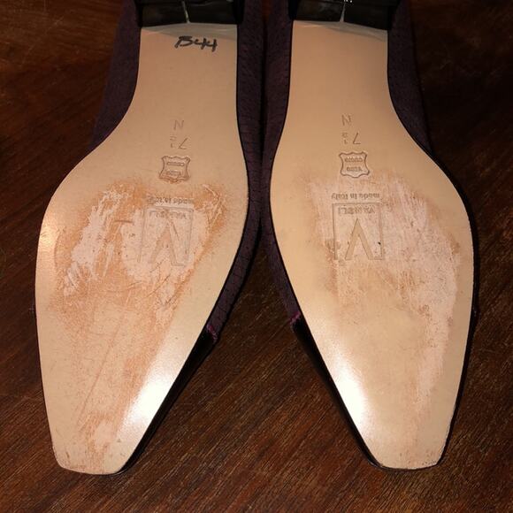 Vaneli Burgundy Preppy Academia Professional Patent Caps Flat Toe Ballet Flats - Picture 11 of 14